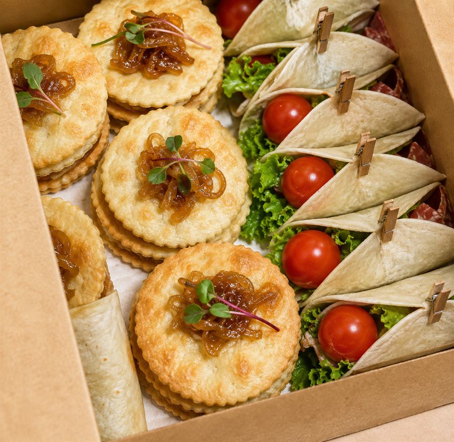 Canastitas gourmet con tomates cherry